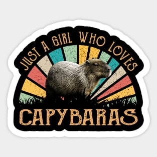 Just A Girl Who Loves Capybara Love, Urban Wildlife Tee Trends Sticker